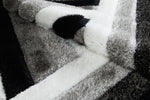 Saturn Geometric Rug - Black Grey picture of the colors palet