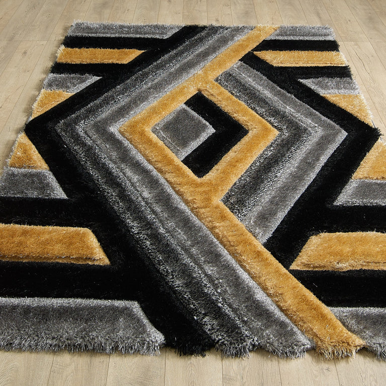Saturn Geometric Rug - Grey Gold