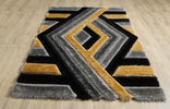 Saturn Geometric Rug - Grey Gold picture on the floor