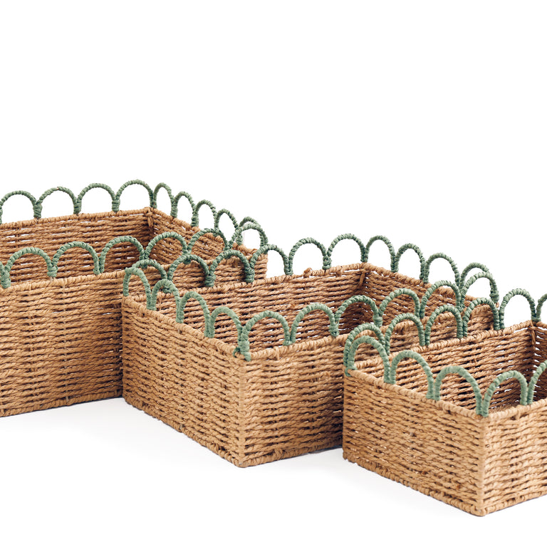 Scalloped Edge Basket Large - Storage & Organisation Basket for Home
