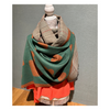 "Stylish Green and Brown Shawl for Women’s Winter Fashion"
