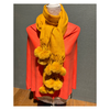 Winter Scarf with Poms - Mustard Warm Wrap
