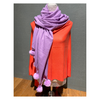 Cozy Purple Scarf with Poms for Winter Fashion
