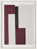 Scatterbox Art Avi Mulberry geometric-patterned artwork in burgundy and ivory colors