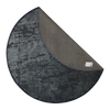 Scatterbox Artisa Round Rug Navy picture of the folded corner and backing