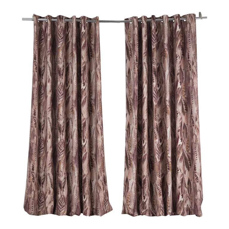 Scatterbox Curtains Aven Pink/Gold - Scatterbox Collection Leaf Pattern