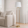 Scatterbox Rafi Floor Lamp Gold, arched gold-toned metal with a fabric shade
