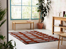 Scion Arlo Geometric Rug Brick lifestyle picture in the living room