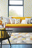 Scion Lintu Geometric Rug Dandelion lifestyle picture in the living room