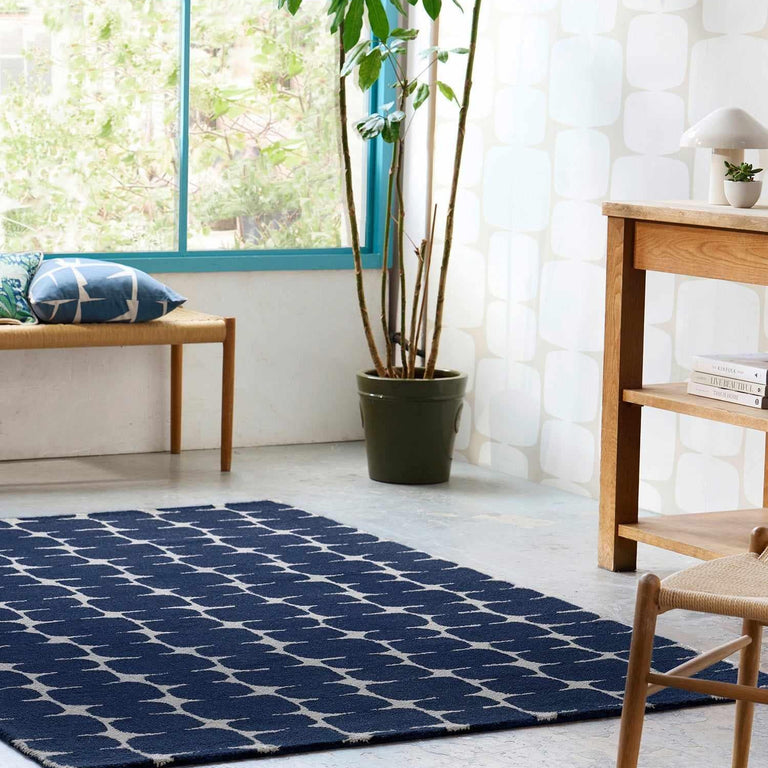 Scion Little Lohko Geometric Rug Indigo