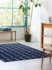 Scion Little Lohko Geometric Rug Indigo lifestyle picture in the living room