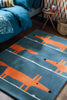Scion Mr Fox Bohemian Rug Denim life style picture in the bedroom