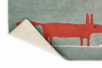 Scion Mr Fox Bohemian Rug Mint Poppy with a cotton and latex backing