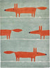 Scion Mr Fox Bohemian Rug Mint Poppy bohemian wool rug