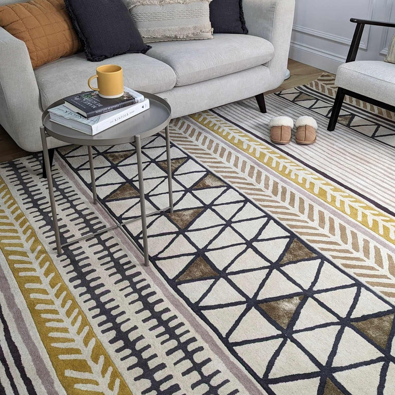 Scion Raita Geometric Rug Taupe
