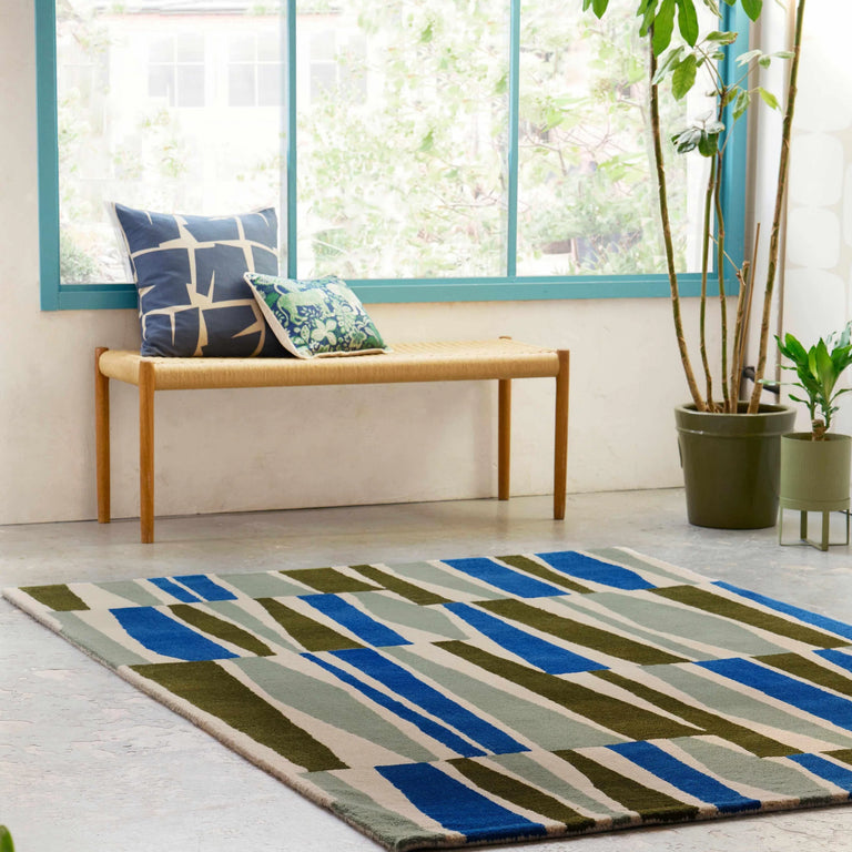 Scion Saku Geometric Rug Olive