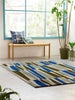 Scion Saku Geometric Rug Olive lifestyle picture in the living room
