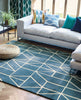 Scion Vido Geometric Rug Denim lifestyle picture in the living room