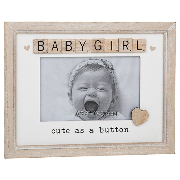 Rustic baby girl photo frame home decor
