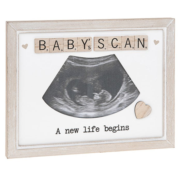 Photo frame sentiment display for baby scan photo

