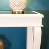 Scroll Ivory 120cm Console Table Ant Mirror with scrolled legs