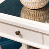 Scroll Accent End Table Ivory with Drawer & Mirror