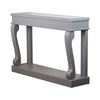 "Elegant console table with antique mirror surface"
