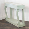Scroll Sage 120cm Console Table Ant Mirror  picture from the side that showcase table's deign