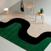 Marimekko Seireeni Bohemian Rug Green lifestyle picture in the living room