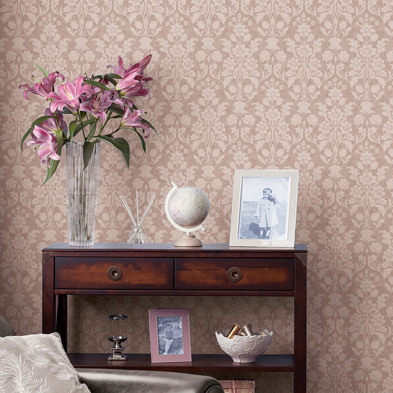 Laura Ashley Semington Silhouette Wallpaper - Damask Design Wall Covering
