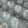 Sessile Leaf Motif PP Curtains Delph Blue close view photo of pattern design