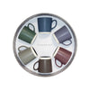 Set Six Pottery Mugs Tipperary picture in the gift box on the white background