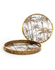 Elegant Decorative Trays – Set of 2 Dark Gold Palm Tree Serving Trays


