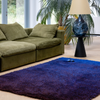 Brink & Campman Shade High Shaggy Rug Electric Blue/Aubergine life style picture in the living room