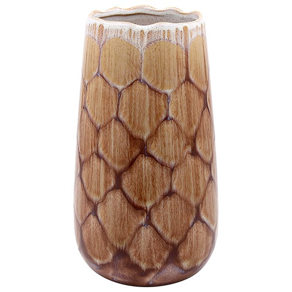 Fish Scale Vase Brown Medium