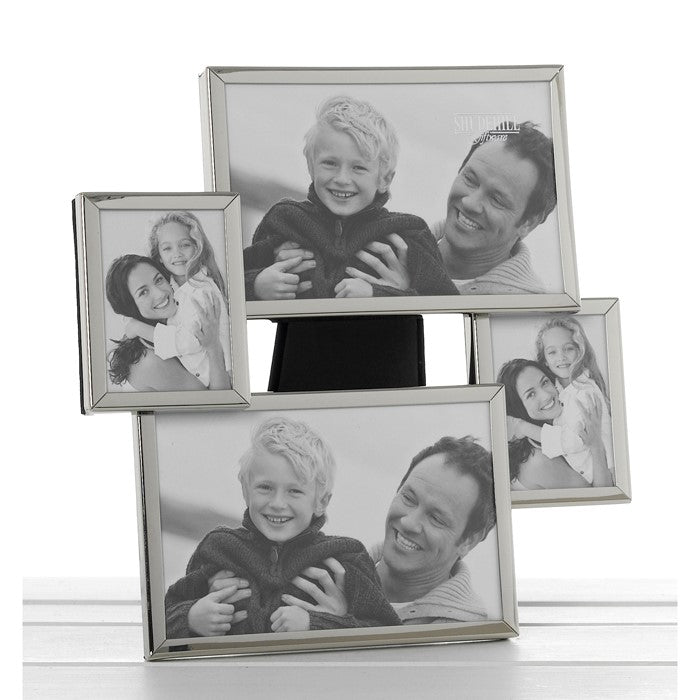 Shiny Silver Collage Frame 4 Pictures - Home Accessories Collection