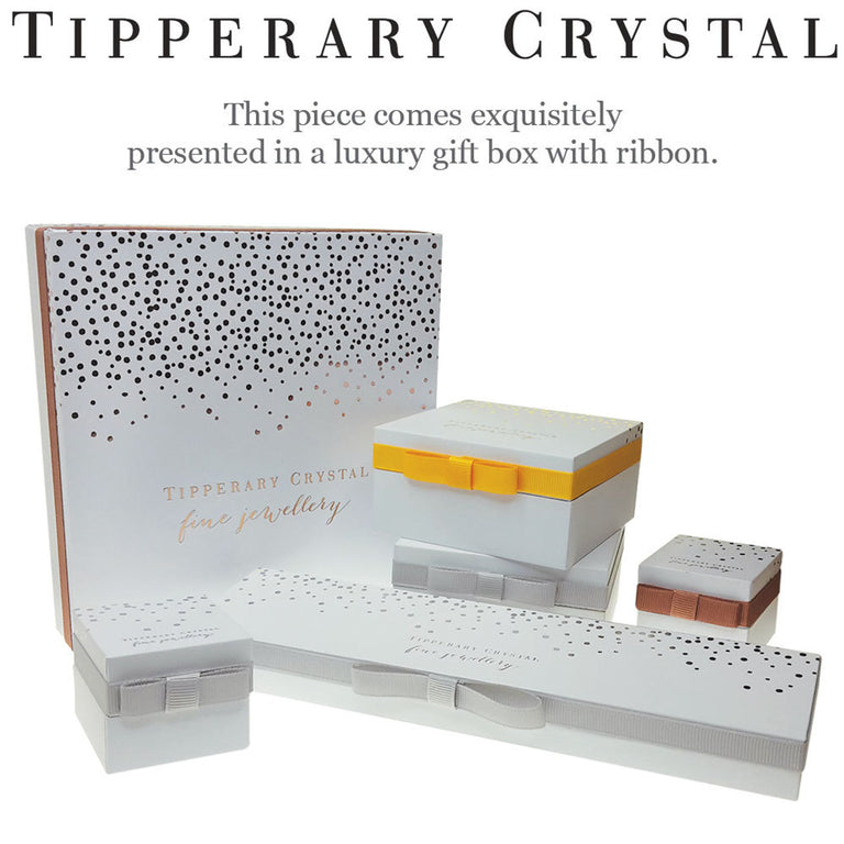 Tipperary Crystal Silver Diamante Heart Stud Earrings