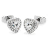 Tipperary Crystal Silver Diamante Heart Stud Earrings with a stud fastening