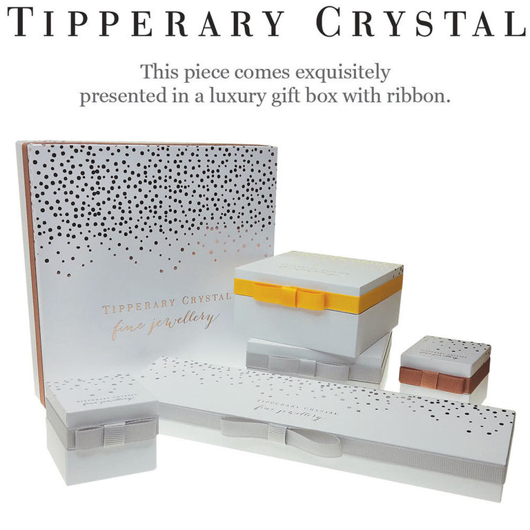 Tipperary Crystal Silver Diamante Heart Drop Pendant