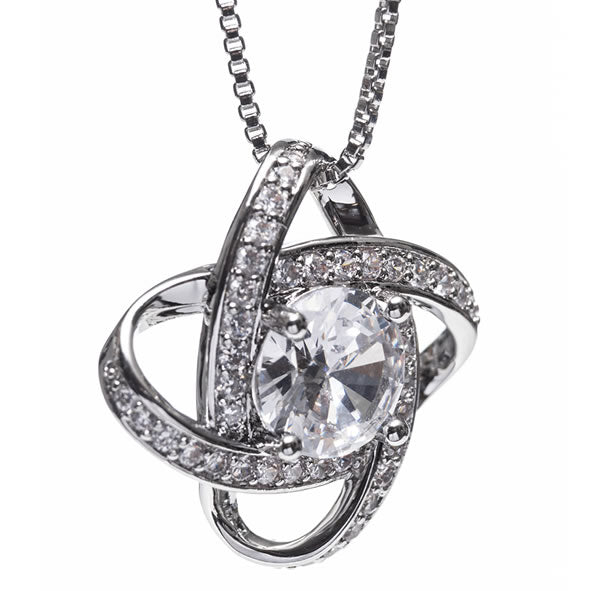 Newgrange Silver Interlocking Pendant Necklace