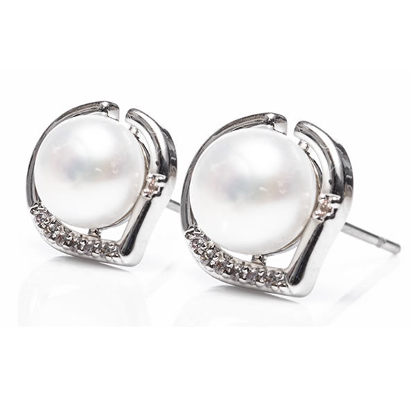 Silver Mother of Pearl Earrings - Silverplated Jewellery Collection | Elegant Drop Earrings for Everyday & Occasion Wear