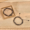 Silver Obsidian Gemstone Mens Bead Bracelet comes in a gift box