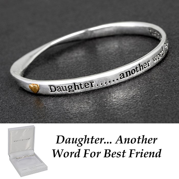 Silver Plated Two Tone Bangle Daughter