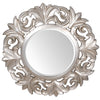 Silver Round Mirror made in a floral design