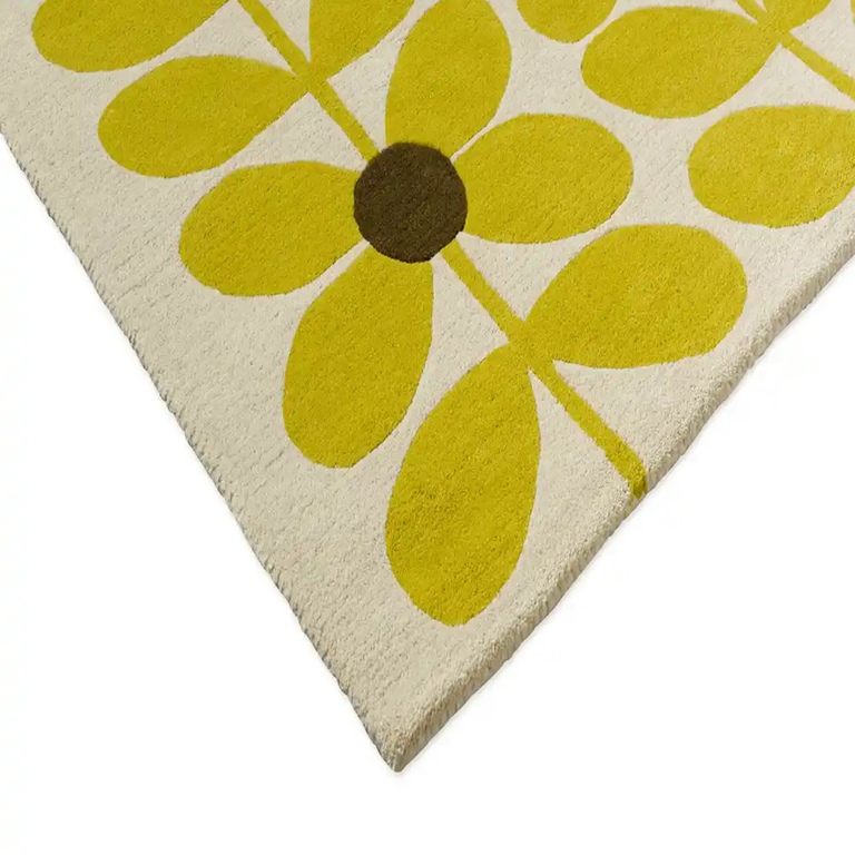 Orla Kiely Sixties Stem Yellow Rug – Hand Tufted Floral Wool Rug