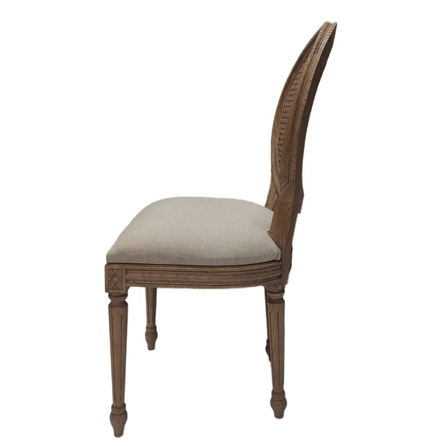Sofia Upholstered Rattan Balloon Dining Chair Smoked Oak