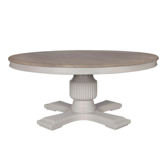 Upgrade your dining space with a rustic round table.