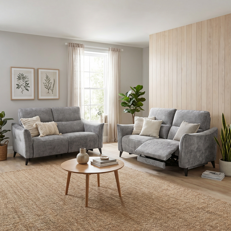 Sofia Sofa Set 2+3 Seater Recliner Grey