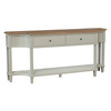 Sofia Sofa Table Large Hardwick Smoked Oak console table with a bottom shelf and 2 drawers