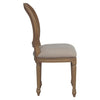 Sofia Upholstered Rattan Balloon Dining Chair Smoked Oak with a carved wooden legs